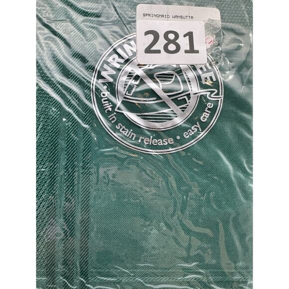 Vintage Bardwil Linens Illusions Green Round Tablecloth 70” Made In USA NOS - Picture 2 of 6